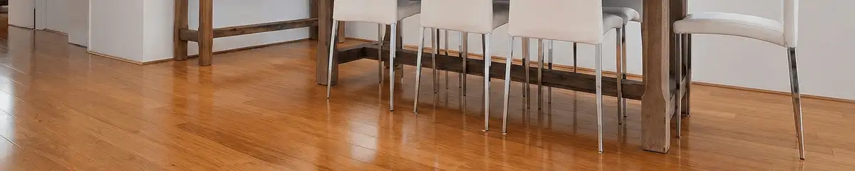 Professionally installed and refinished bamboo flooring in a residential home, showcasing smooth finish and natural wood tones in Saint Louis, MO