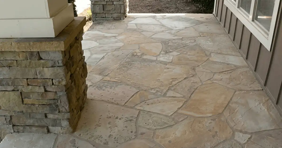 House entrance with professionally installed stone flooring in Saint Louis MO
